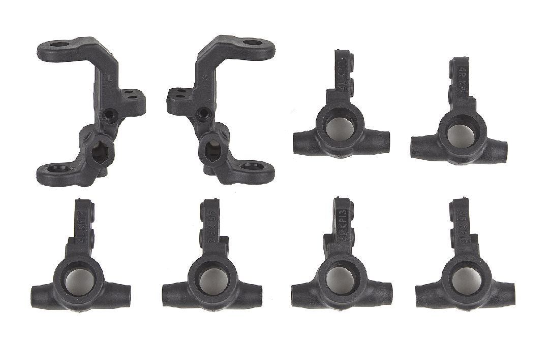 Team Associated RC10B7 Factory Team Caster & Steering Blocks (Carbon) - ASC92415