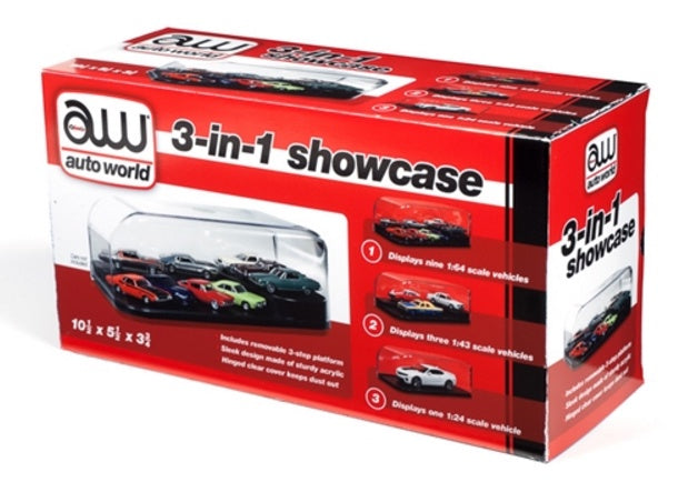 Auto World 1/24 3 in 1 Display Case (Interchangeable Inserts) - AWDC004/08