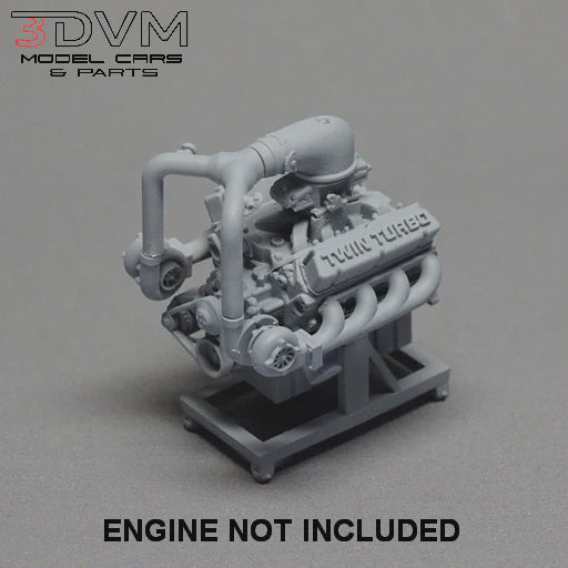 Model Maker's Accessory Kit 1/24 Carburated Twin Turbo Small Block Ford Engine & Transmission Kit