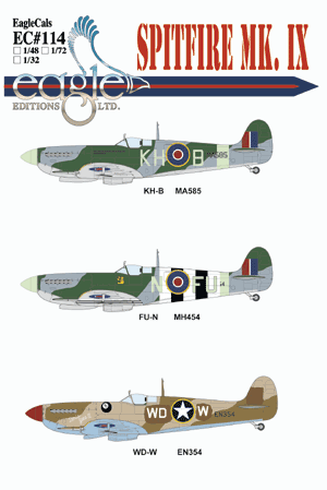 Eagle Editions Decal Set 1/72 Spitfire Mk. IX Part 1 EC114-72