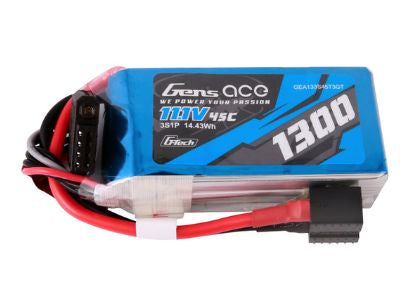 Gens Ace G-Tech Smart 3S LiPo Battery 45C (11.1V/1300mAh) w/Universal Connector - GEA133S45T3GT