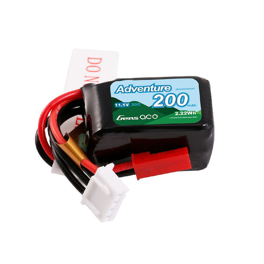 Gens Ace 3S 30C Adventure LiPo Battery Pack (11.1V/200mAh) w/JST Connector - GEA2003S30JST