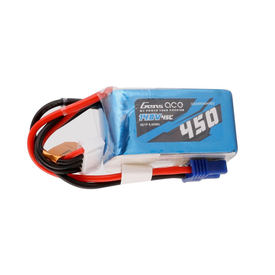 Gens Ace 4S LiPo Battery 45C (14.8V/450mAh) w/EC2 Connector - GEA4504S45E2