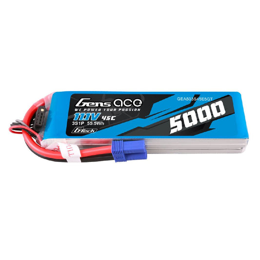 Gens Ace G-Tech 5000mAh 3S1P 45C 11.1V LiPo Pack With EC5 Plug - GEA503S45E5GT