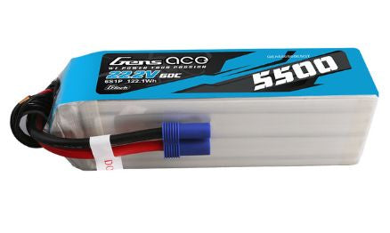 Gens Ace G-Tech Smart 6S LiPo Battery 60C (22.2V/5500mAh) w/EC5 Connector - GEA556S60E5GT