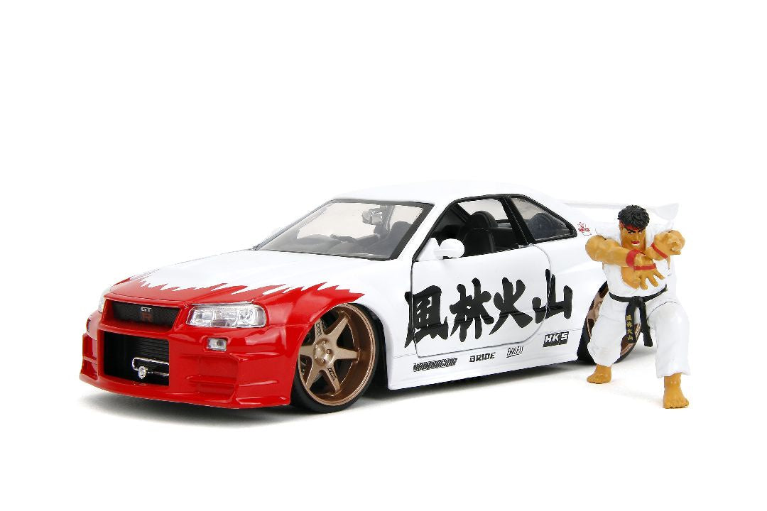 Jada Hollywood Rides Street Fighter 2002 Skyline w/ Ryu 1/24 #35114