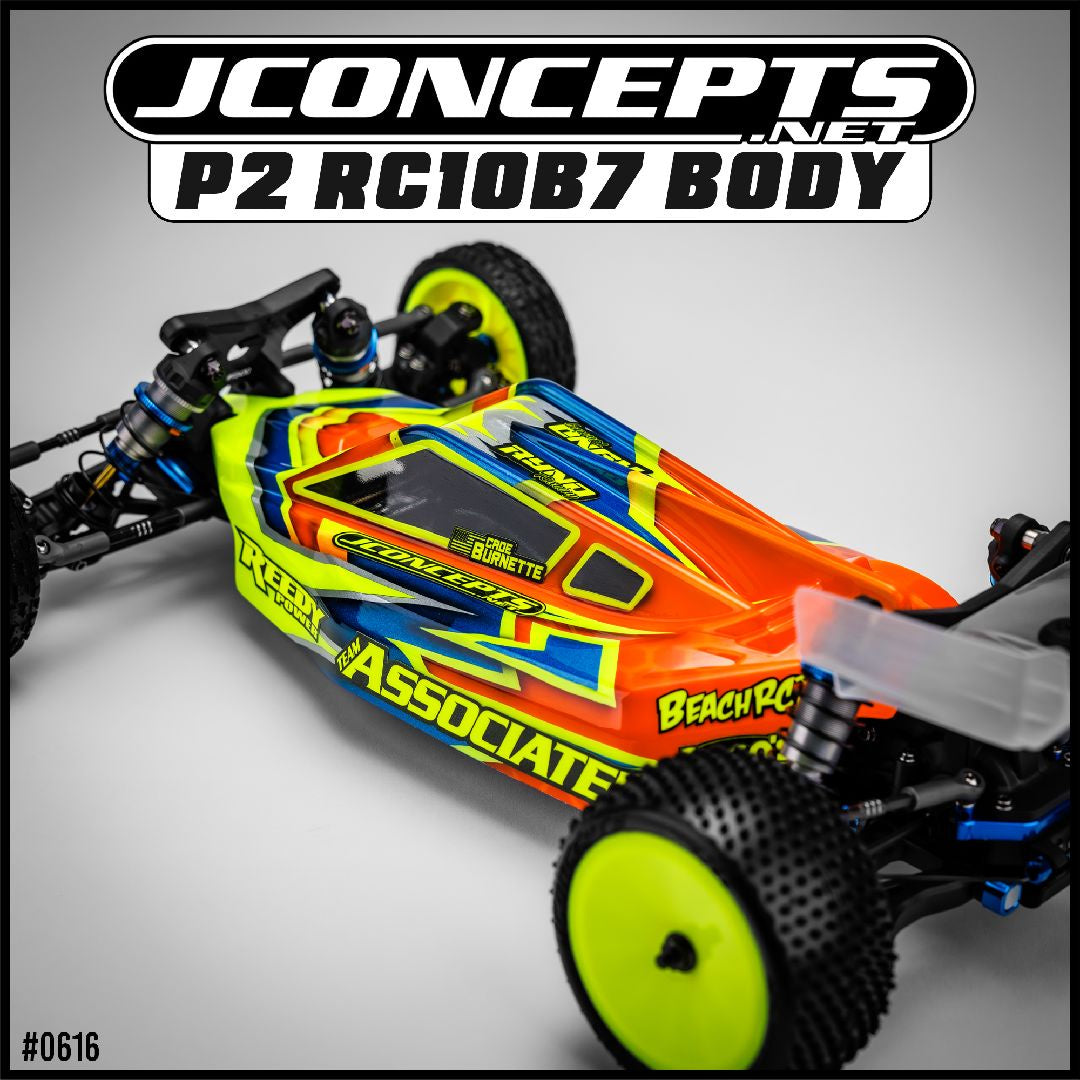 JConcepts RC10 B7/B7D "P2" Body w/Turf Wing (Clear) - JCO0616