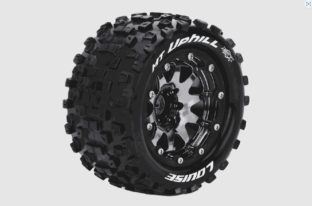 Louise R/C MT-Uphill on Black/Chrome Wheels (2) for Traxxas Max - LOULT3330SBC
