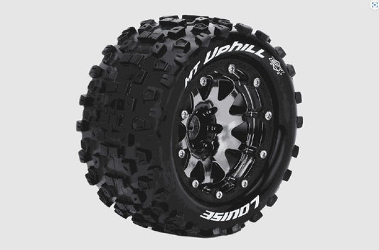 Louise R/C MT-Uphill on Black/Chrome Wheels (2) for Traxxas Max - LOULT3330SBC
