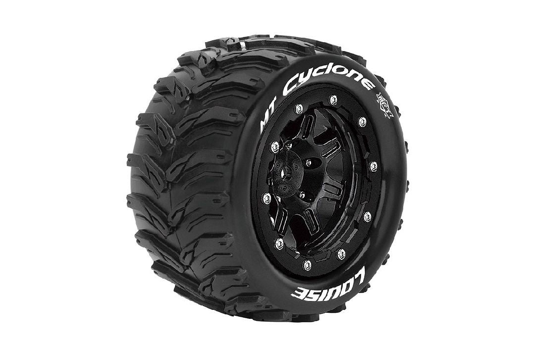 Louise R/C MT-Cyclone on Black Wheels (2) for Traxxas Maxx - LOULT3331SB