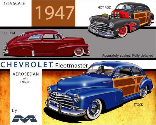 1947 Chevrolet Fleetmaster Aerosedan 1/25 Model Kit #2301 by Moebius