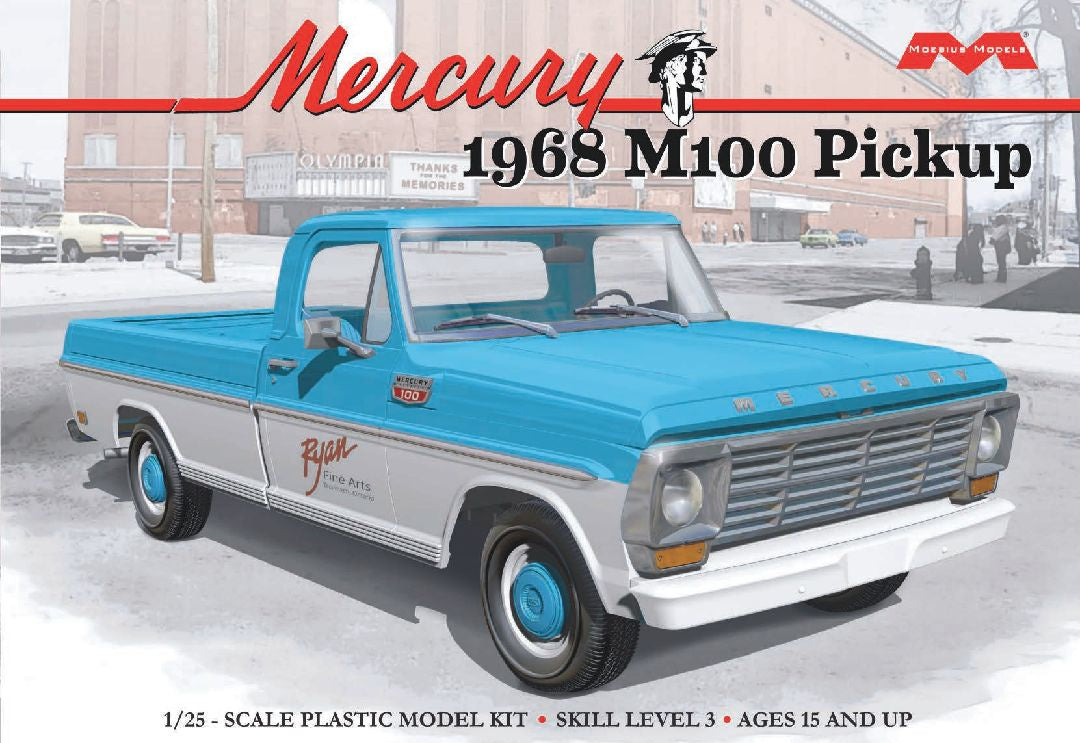 1968 Mercury M100 Pickup 1/25 Model Kit #2740 by Moebius