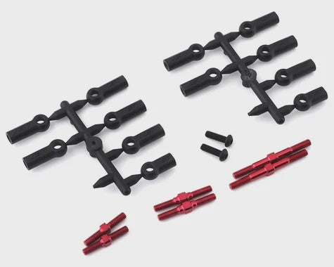 MXS-210595R RMX 2.0 Aluminum Turnbuckle Shaft Set (Red)