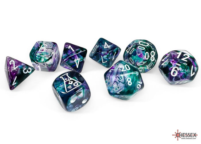 Chessex Nebula 7-Die Set Polyhedral Fluorite/White (With Bonus Die) CHX30068