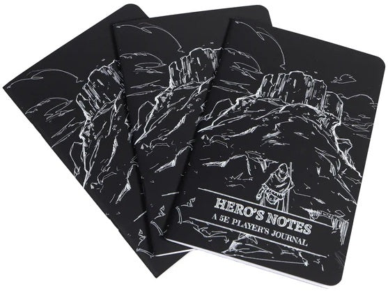 Dungeon Notes Hero's Journals 3 Pk Black