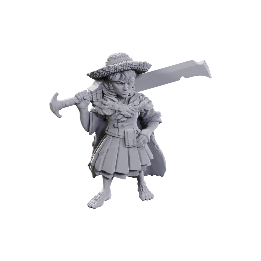 D&D Unpainted Mini - Female Halfling Magus Low-Level 90711