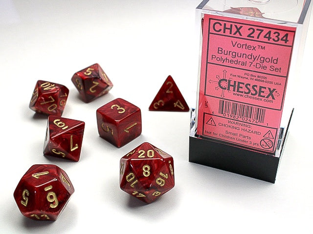 Chessex Scarab 7-Die Set Scarlet/Gold CHX27434