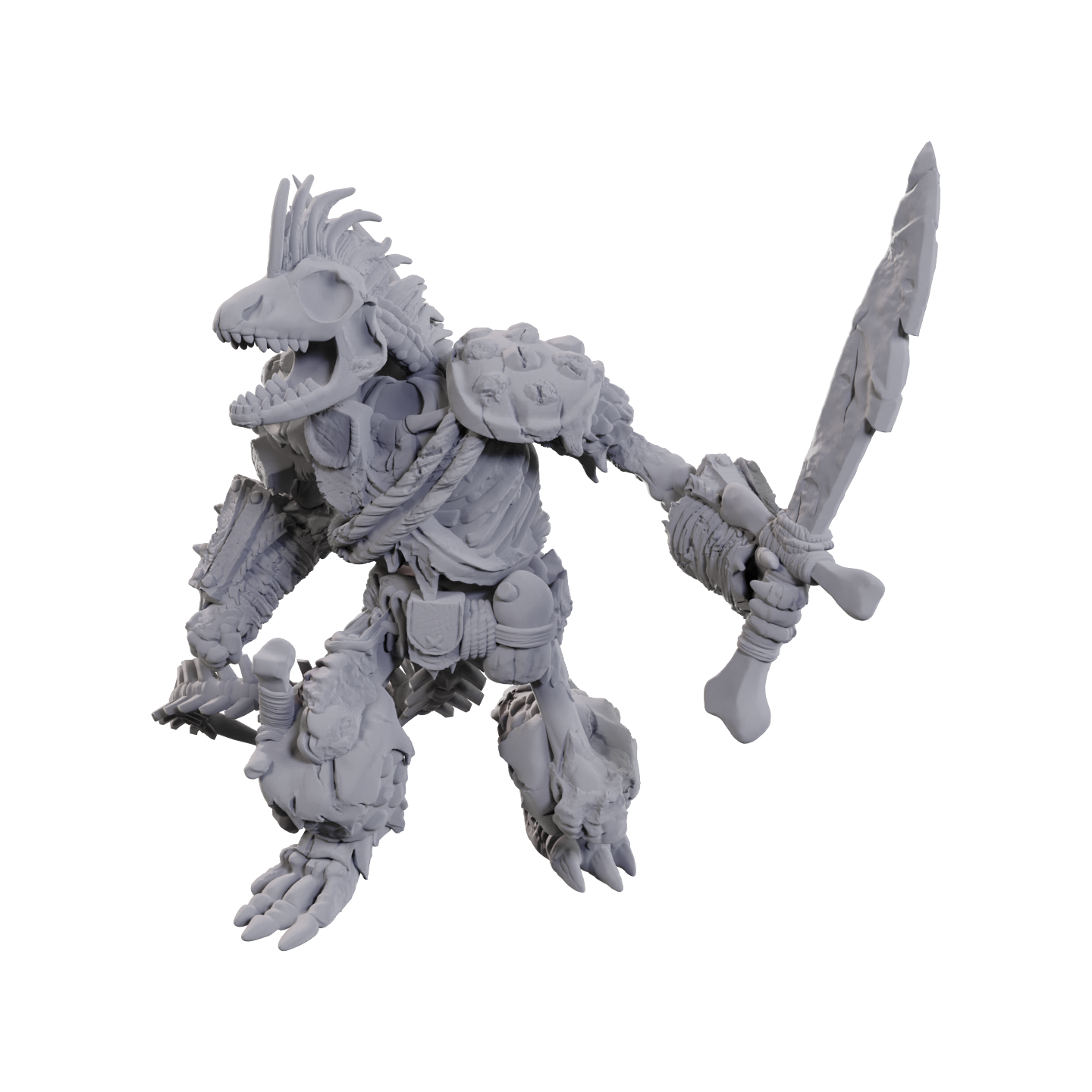 D&D Unpainted Mini - Lizardfolk Skeleton 90117