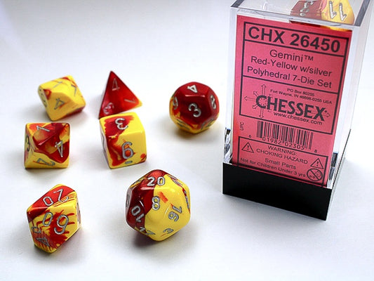 Chessex Gemini Red-Yellow/silver 7-Die Set CHX26450