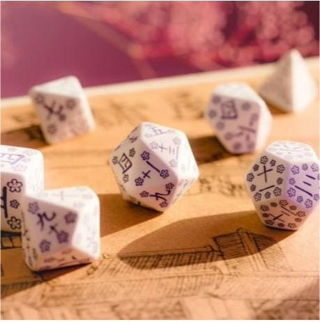 Q Workshop Japanese Dice Set Blue Star Lotus