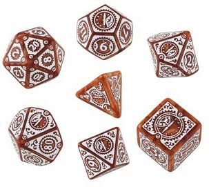 Q Workshop Dice Steampunk Clock Work Caramel/White