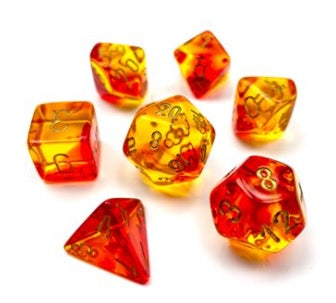Chessex Gemini Translucent Red-Yellow/gold 7-Die Set CHX26468