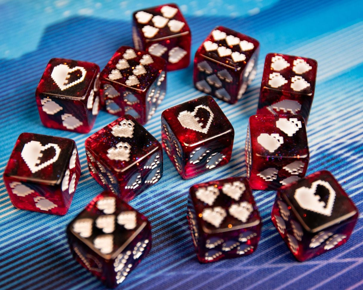 Infinite Black 1Up Dice 12D6 Heart Pip