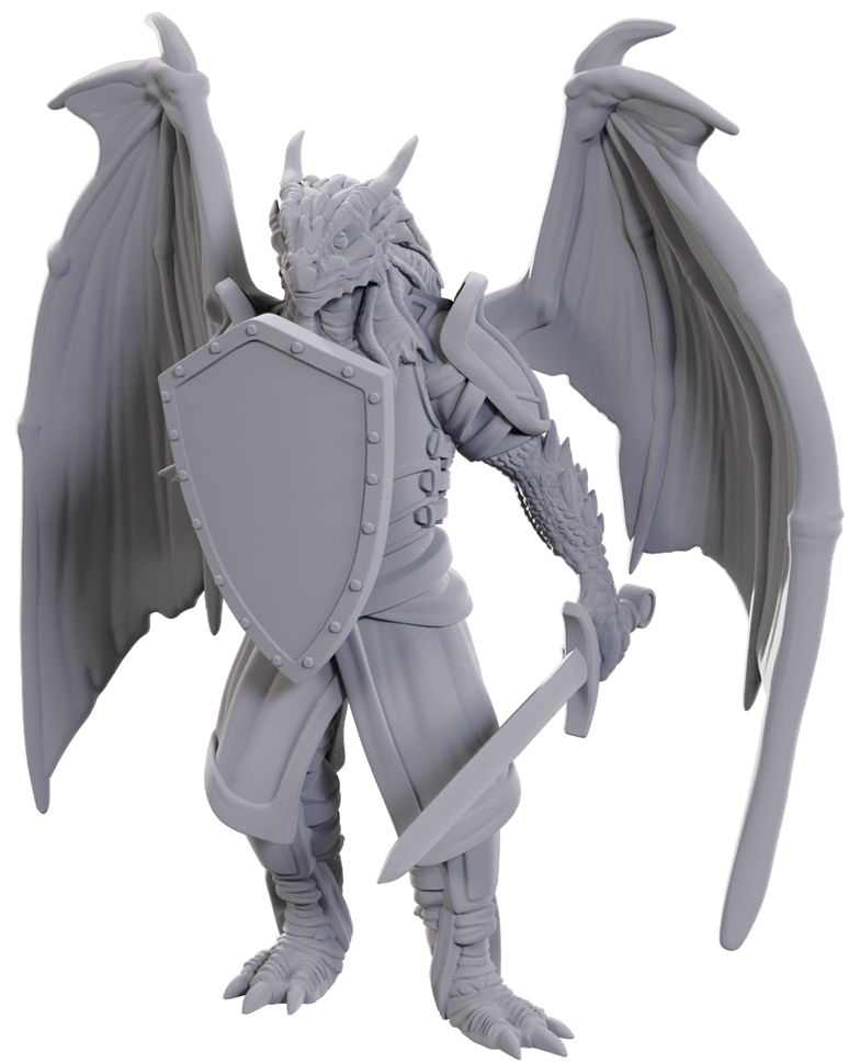 D&D Unpainted Minis - Dragonborn Of Bahamut