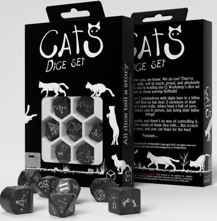 Q Workshop Cats Modern Dice Set Waffle