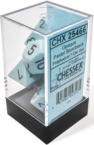 Chessex Opaque 7-Die Set Pastel Blue/Black - CHX25466