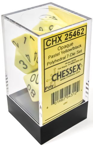 Chessex Opaque 7-Die Set Pastel Yellow/Black CHX25462