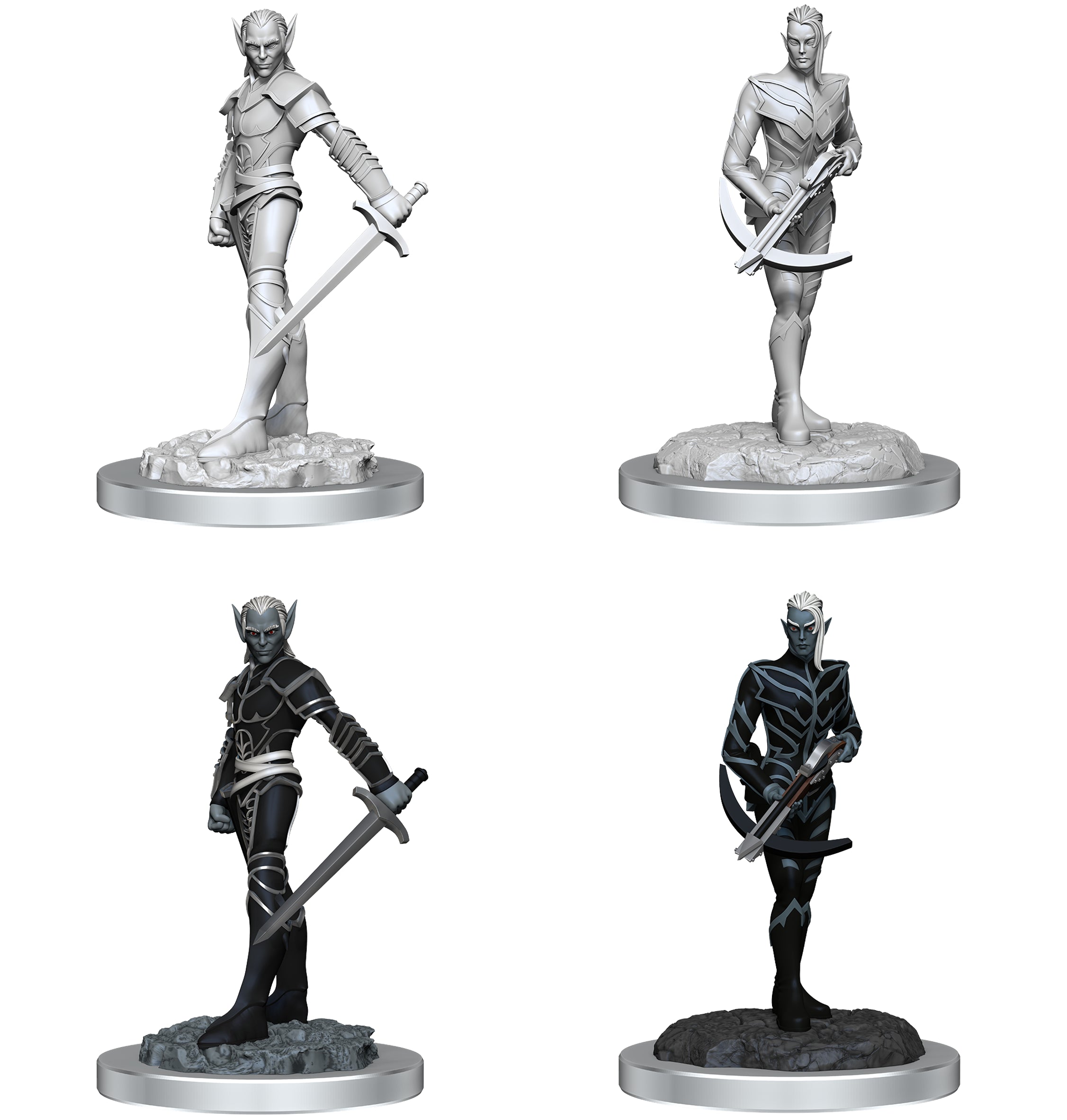 D&D Unpainted Minis - Drow Fighters 90525