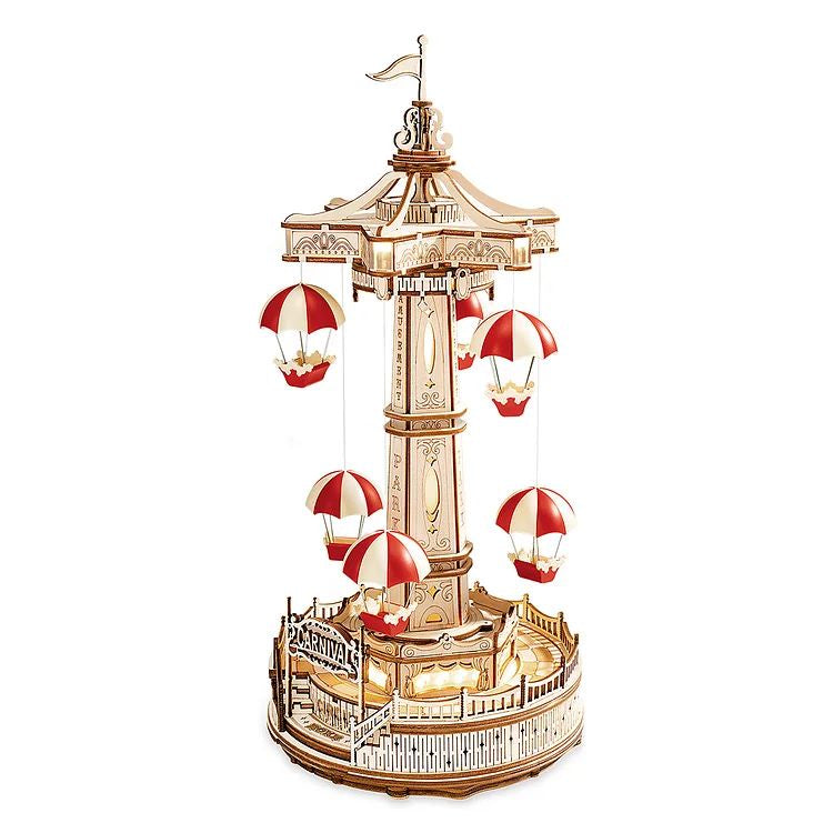 ROKR Parachute Tower DIY Music Box 3D Wooden Puzzle - ROEEA01