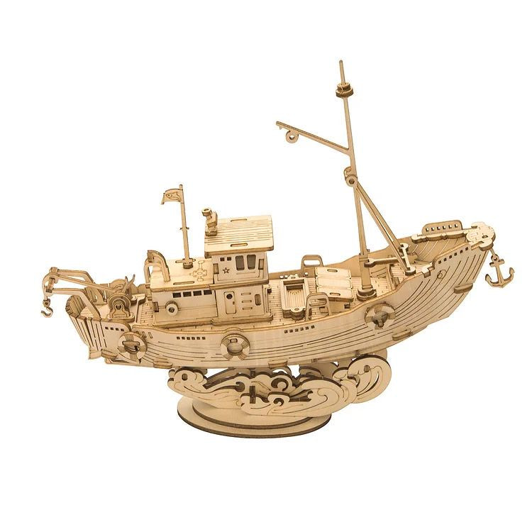 Rolife Fishing Ship Model 3D Wooden Puzzle - ROETG308