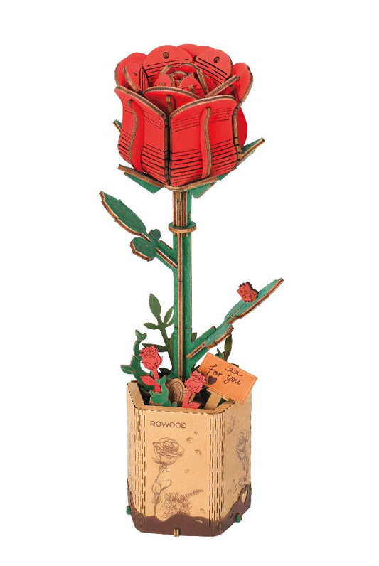 DIY Wooden Red Rose
