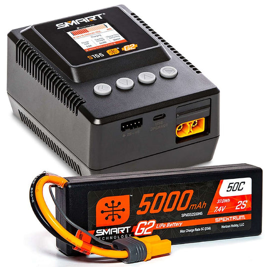 Spektrum RC Smart G2 PowerStage 2S Bundle w/2S Smart LiPo Battery (5000mAh) (IC5) - SPMXPSS200