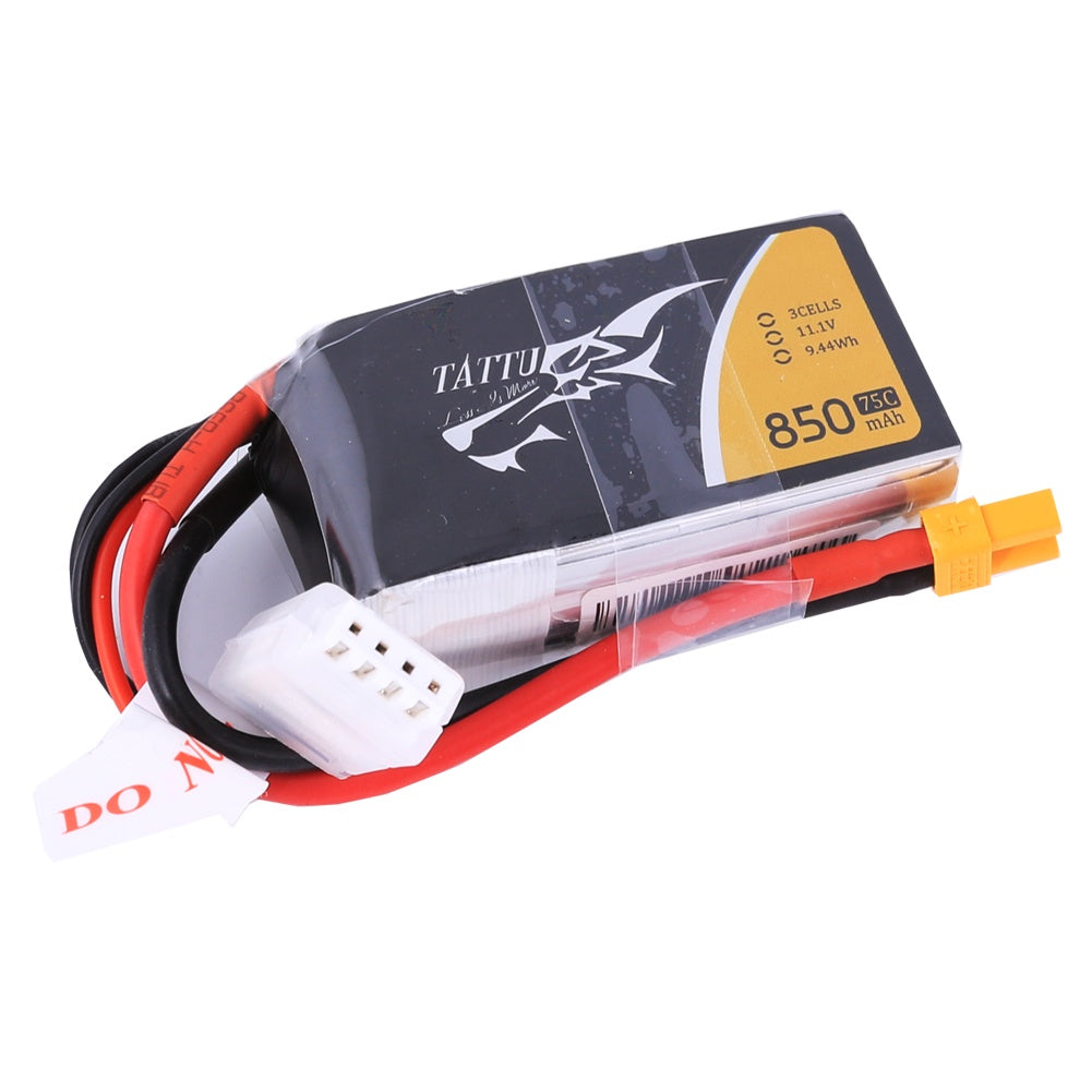 Tattu 850mAh 3S1P 11.1V 75C LiPo XT30 Plug Soft Case - TAA8503S75XT3