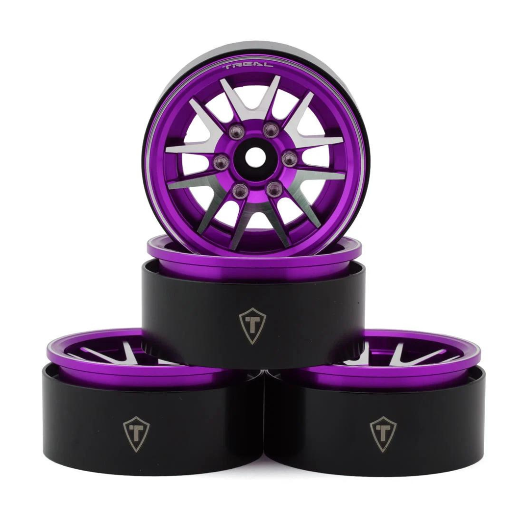 Treal Hobby Type L 1.9" V-Spoke Beadlock Wheels - Assorted Colours TLHTWHEEL