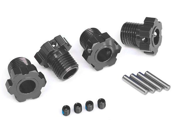 Traxxas Wheel hubs, splined, 17mm (gray-anodized) (4)/ 4x5 GS (4), 3x14mm pin (4) TRA8654-GRAY