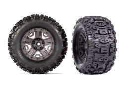 Traxxas T&W Charcoal Gray 2.8" Wheels/Sledgehammer Tires (2) - TRA9072-GRAY