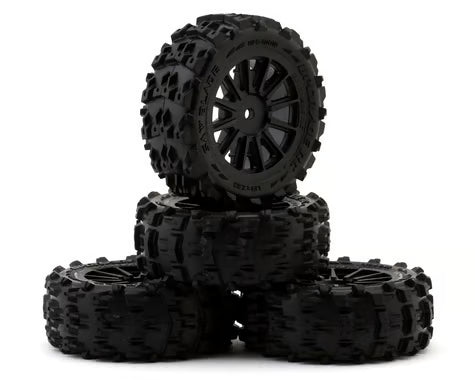 UpGrade RC Saw Blade Pre-Mounted Tires for ARRMA Typhon Grom (4) - UPG-10010