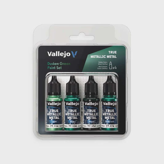 Vallejo True Metallic Dusken Green 4pc Colour Set - VAL77257