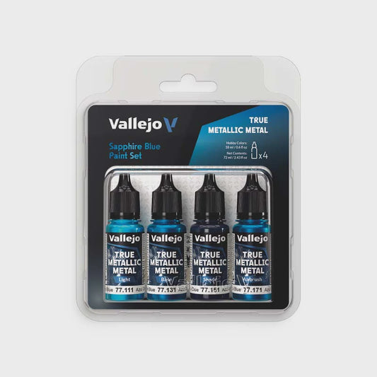 Vallejo True Metallic Sapphire Blue 4pc Colour Set - VAL77256