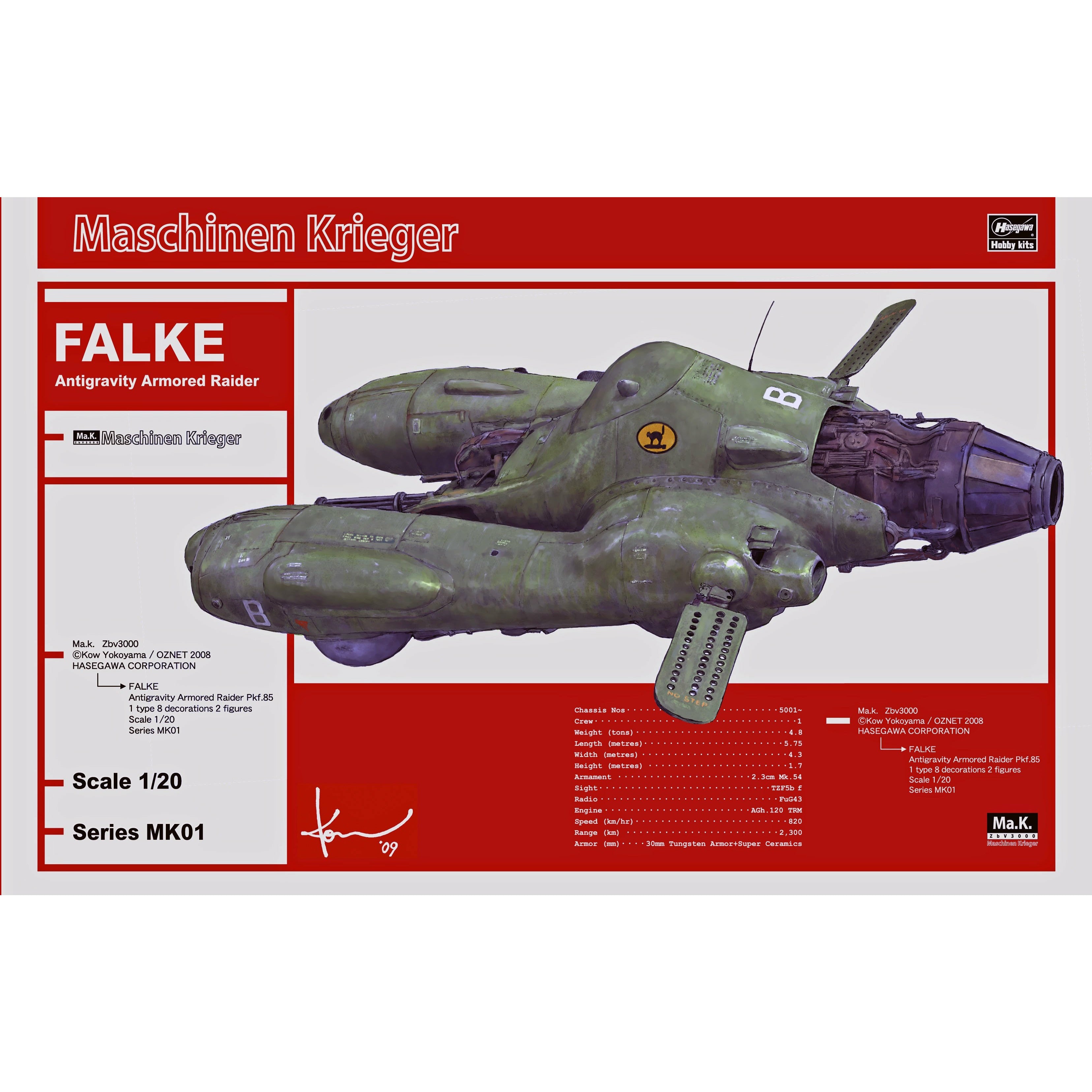 Antigravity Armored Raider Pkf.85 Falke MK01 1/20 Ma.K. Model Kit #64001 by Hasegawa