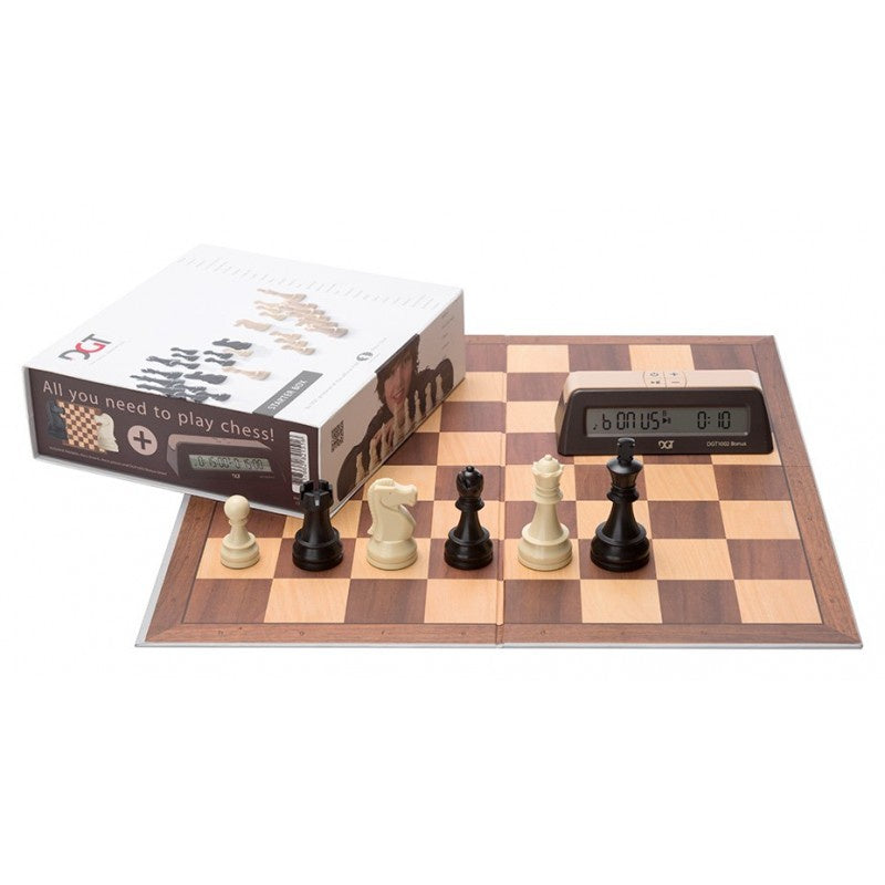 DGT Chess Starter Box Brown (Board & Pieces & Clock)