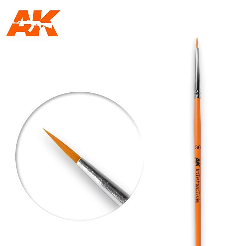 AK Interactive Round Brush 3/0 (Synthetic) #AK-601