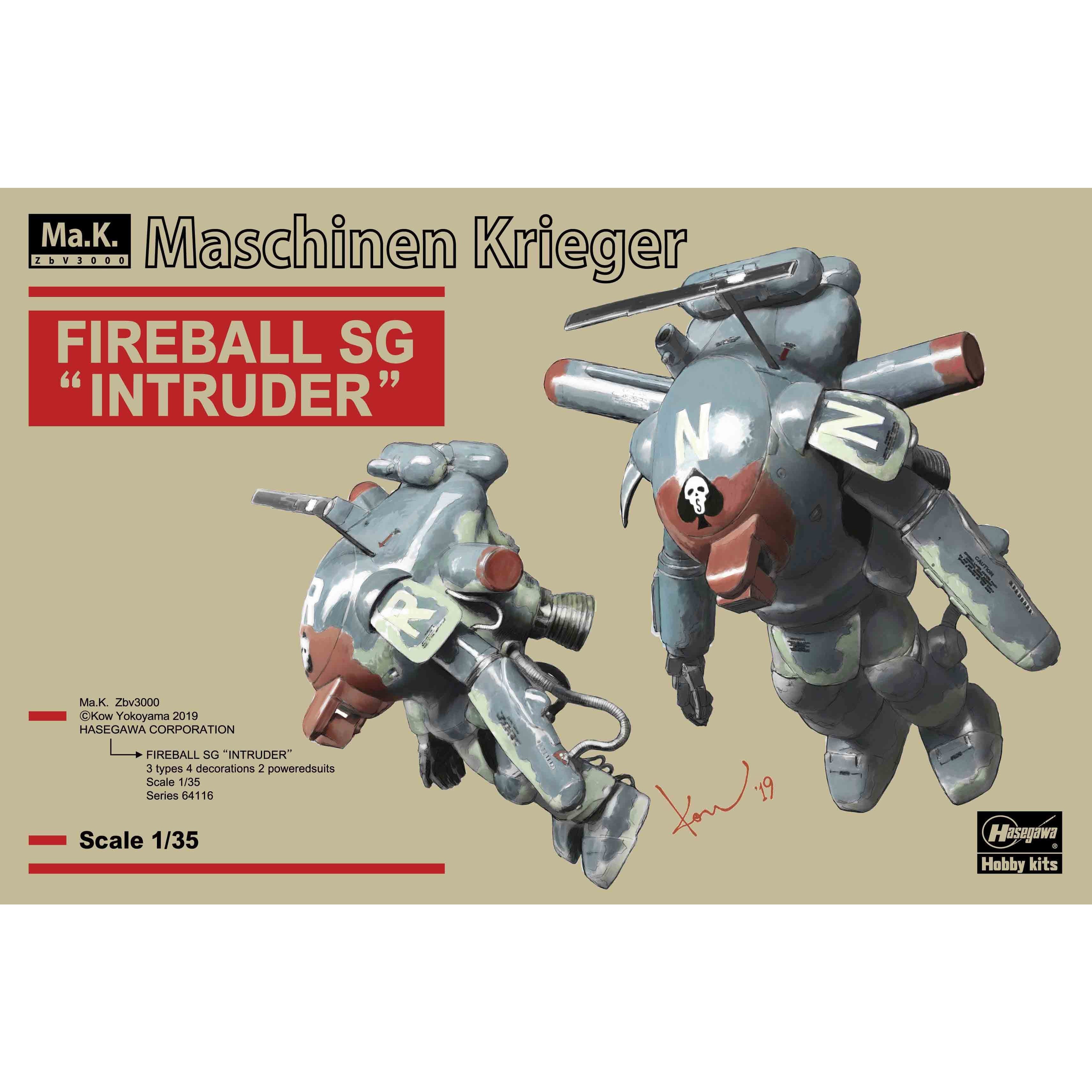 Fireball SG "Intruder" (2 Suits) 1/35 Ma.K. Model Kit #64116 by Hasegawa