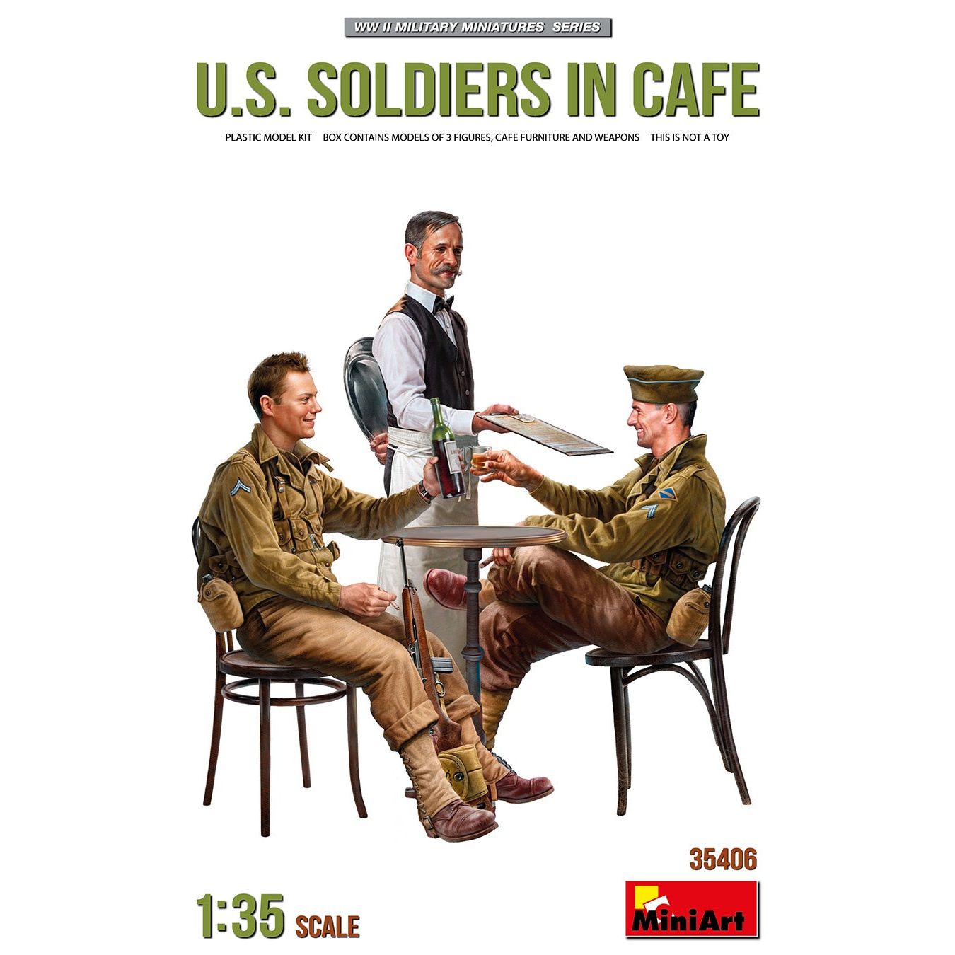 U.S. Soldiers in Cafe 1/35 #35406 by MiniArt