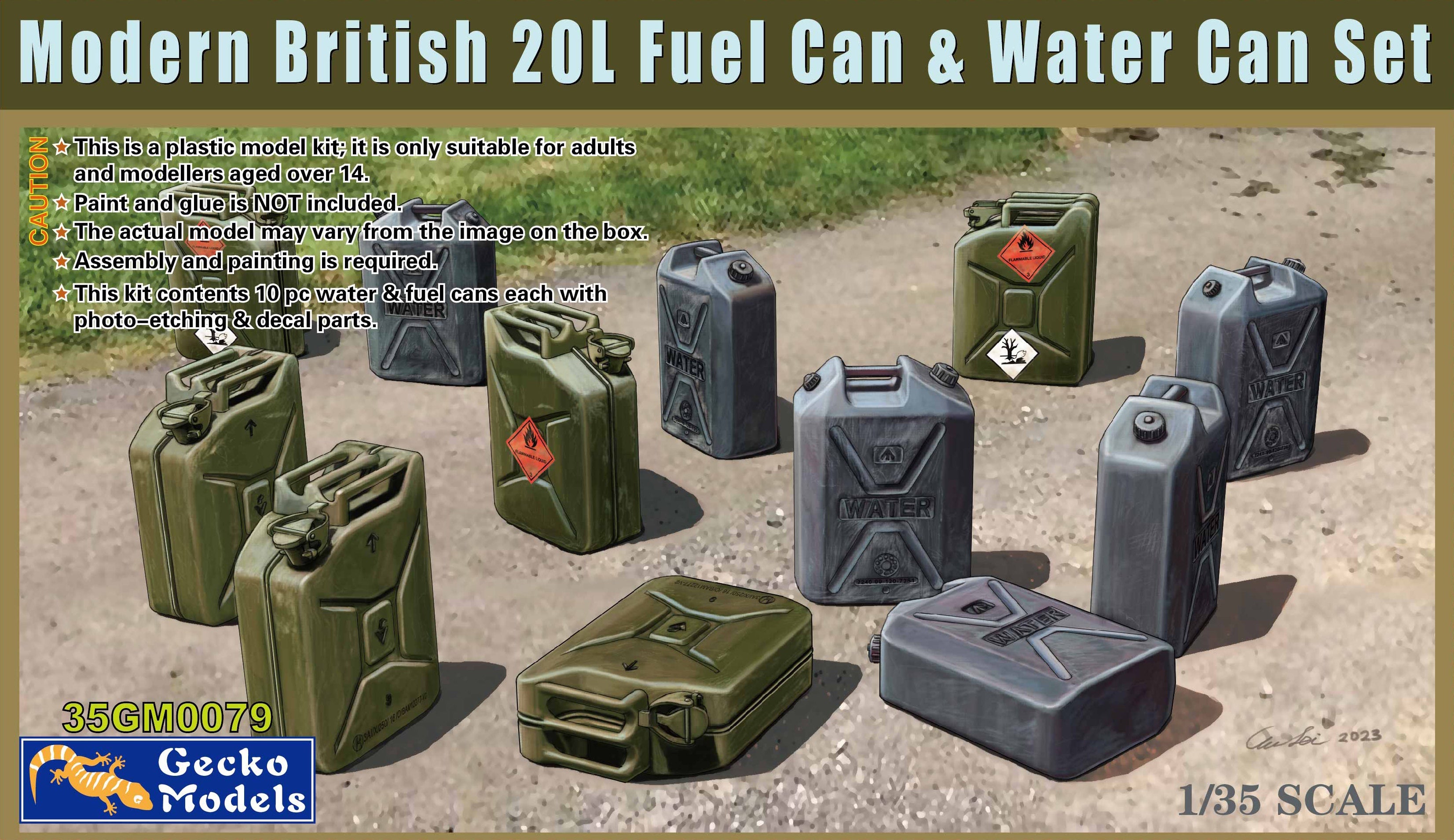 Modern British 20L Fuel Can & Water Can Set 1/35 #35GM0079 by Gecko