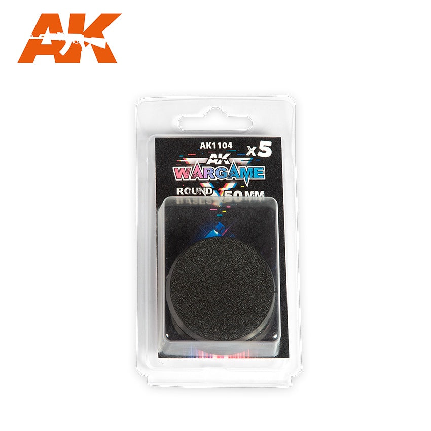 AK Interactive Plastic Wargame Bases Round Base - 50mm (5 Units) AK-1104